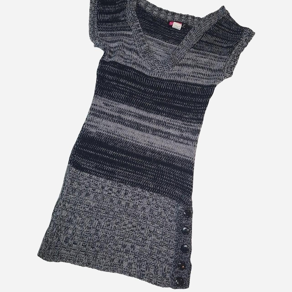 Say What? Gray Knit Sweater Tunic Mini Dress